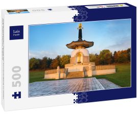 Lais Puzzle - Friedenspagoden-Tempel bei Sonnenaufgang im Willen Park, Milton Keynes, England - 500 Teile