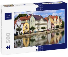 Lais Puzzle - Stadtbild von Landshut im Sommer mit Spiegelung im Fluss - 500 Teile
