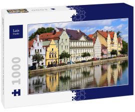 Lais Puzzle - Stadtbild von Landshut im Sommer mit Spiegelung im Fluss - 1.000 Teile