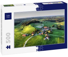 Lais Puzzle - Pittenhart, Eschenau, Chiemgau, Weiler, Dorf, Bauer, Landwirtschaft, Oberbayern, Traunstein, Weiler, Hügel, Feld, Felder, Wiese, Wiesen, Straße, Landstraße, Siedlung - 500 Teile