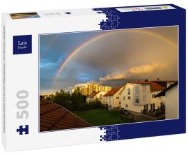 Lais Puzzle - Rodgau, Germany - September 11, 2017: Glowing double rainbow during sunset, photographed through a polarizer. - 500 Teile