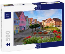 Lais Puzzle - die Stadt Aub mit Brunnen in Deutschland - the town Aub in Germany - 500 Teile