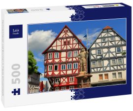 Lais Puzzle - Fachwerkhäuser und Brunnen in Treysa Schwalmstadt - 500 Teile