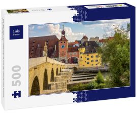 Lais Puzzle - Die Altstadt von Regensburg mit der Steinernen Brücke im Vordergrund - 500 Teile