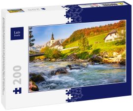 Lais Puzzle - Erstaunliche Berglandschaft in den bayerischen Alpen. Ramsau bei Berchtesgaden Dorf an einem sonnigen Herbsttag, Bayern, Deutschland - 200 Teile