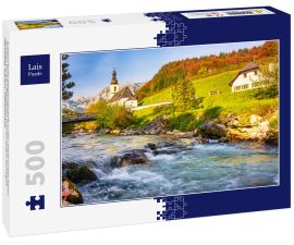 Lais Puzzle - Erstaunliche Berglandschaft in den bayerischen Alpen. Ramsau bei Berchtesgaden Dorf an einem sonnigen Herbsttag, Bayern, Deutschland - 500 Teile
