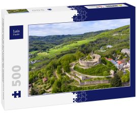 Lais Puzzle - Luftaufnahme der Burg Lindenfels, Mittelalterliche Stadt Lindenfels, Bergstraße, Hessen, Deutschland - 500 Teile