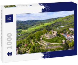 Lais Puzzle - Luftaufnahme der Burg Lindenfels, Mittelalterliche Stadt Lindenfels, Bergstraße, Hessen, Deutschland - 1.000 Teile