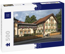 Lais Puzzle - Oberammergau, Deutschland - 21. Juli 2019; Ein Haus in Oberammergau, in dem die Geschichte von Hänsel und Gretel auf die Außenseite eines Hauses gemalt ist - 500 Teile