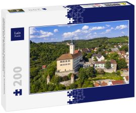 Lais Puzzle - Luftaufnahme, Burg Horneck, Deutschordensburg, Gundelsheim, Odenwald, Baden-Württemberg, Deutschland, - 200 Teile