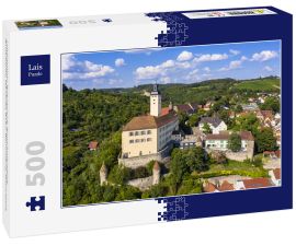 Lais Puzzle - Luftaufnahme, Burg Horneck, Deutschordensburg, Gundelsheim, Odenwald, Baden-Württemberg, Deutschland, - 500 Teile