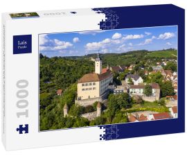 Lais Puzzle - Luftaufnahme, Burg Horneck, Deutschordensburg, Gundelsheim, Odenwald, Baden-Württemberg, Deutschland, - 1.000 Teile