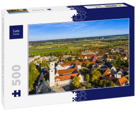 Lais Puzzle - Luftbild, Klosterkirche und Kloster Ursberg der Franziskaner St. Josephs-Kongregation, Ursberg, Bayern, Deutschland - 500 Teile