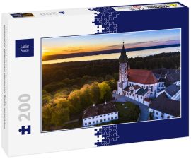 Lais Puzzle - Kloster Andechs, Luftbild bei Sonnenuntergang, Ammersee, Fünfseenland, Pfaffenwinkel, Oberbayern, Bayern, Deutschland, - 200 Teile