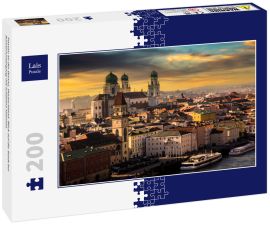 Lais Puzzle - Passau an der Donau, Deutschland. Blick auf die Stadt bei Sonnenuntergang mit schönem Himmel. - 200 Teile