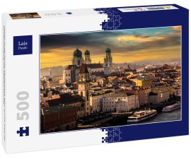 Lais Puzzle - Passau an der Donau, Deutschland. Blick auf die Stadt bei Sonnenuntergang mit schönem Himmel. - 500 Teile