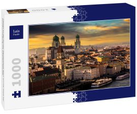 Lais Puzzle - Passau an der Donau, Deutschland. Blick auf die Stadt bei Sonnenuntergang mit schönem Himmel. - 1.000 Teile