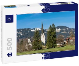 Lais Puzzle - Blick auf Fischen im Allgäu mit den Alpen im Hintergrund - 500 Teile