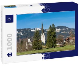 Lais Puzzle - Blick auf Fischen im Allgäu mit den Alpen im Hintergrund - 1.000 Teile