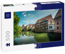 Lais Puzzle - Nürnberg, Blick vom Henkersteg zur Karlsbrücke, Pegnitz - 500 Teile