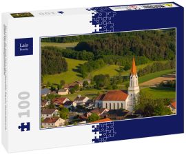 Lais Puzzle - Blick über die Stadt Zell in der Oberpfalz, Bayern, Deutschland im späten Nachmittagssonnenlicht - 100 Teile