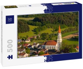 Lais Puzzle - Blick über die Stadt Zell in der Oberpfalz, Bayern, Deutschland im späten Nachmittagssonnenlicht - 500 Teile