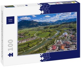 Lais Puzzle - Luftaufnahme der Stadt Immenstadt im Allgäu in Deutschland, Bayern an einem sonnigen Frühlingstag während der Coronavirus-Sperrung. - 100 Teile
