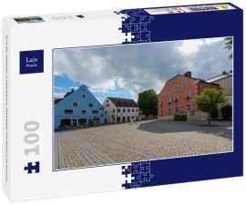Lais Puzzle - Au in der Hallertau in Oberbayern, Marktplatz mit Rathaus im Sommer - 100 Teile