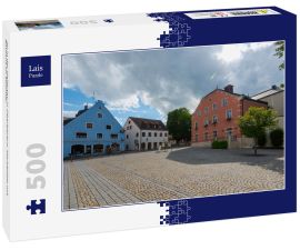 Lais Puzzle - Au in der Hallertau in Oberbayern, Marktplatz mit Rathaus im Sommer - 500 Teile