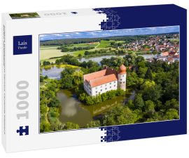 Lais Puzzle - Luftbild, Wasserschloss Neuhaus, Gemeinde Adelsdorf, Bayern, Deutschland - 1.000 Teile