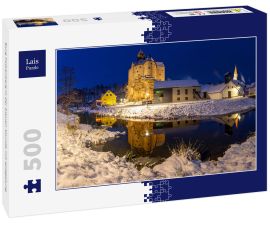 Lais Puzzle - Burg Falkenberg in der blauen Stunde mit spiegelung - 500 Teile