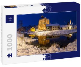 Lais Puzzle - Burg Falkenberg in der blauen Stunde mit spiegelung - 1.000 Teile