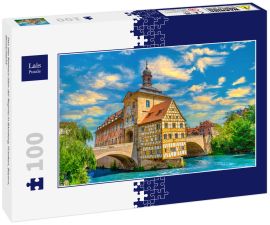 Lais Puzzle - Das alte Rathaus über der Regnitz in Bamberg, Franken, Bayern, Deutschland - 100 Teile