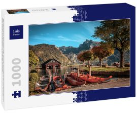 Lais Puzzle - Wunderschöne Naturszene des Traunsees. Erstaunliche Herbstlandschaft der österreichischen Alpen in Traunstein, Österreich, Europa. Konzept eines idealen Erholungsortes. Beliebtes Reiseziel. - 1.000 Teile