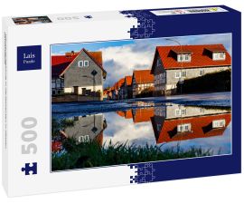 Lais Puzzle - Häuserspiegelung in Herleshausen in Hessen Deutschland - 500 Teile