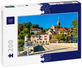 Lais Puzzle - Brücke von Laufen über den Rhein in Laufenburg, Schweiz und Deutschland - 200 Teile