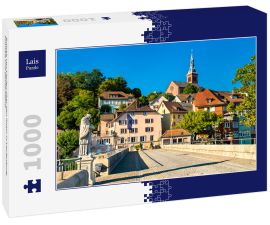 Lais Puzzle - Brücke von Laufen über den Rhein in Laufenburg, Schweiz und Deutschland - 1.000 Teile
