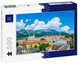 Lais Puzzle - Luftaufnahme der Stadt Hall in Tirol in Österreich von der Spitze der Burg Hasegg - 500 Teile
