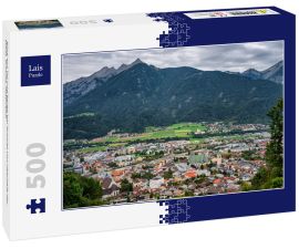 Lais Puzzle - Blick auf Tal und Berge bei Schwaz von oberhalb der Stadt, Schwaz, Österreich - 500 Teile