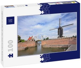 Lais Puzzle - Zugbrücke am Hafen der alten Stadt Heusden, Niederlande - 100 Teile