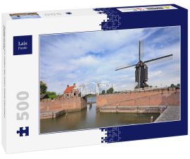 Lais Puzzle - Zugbrücke am Hafen der alten Stadt Heusden, Niederlande - 500 Teile