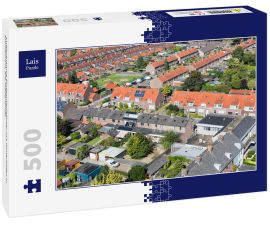 Lais Puzzle - Luftaufnahme Einfamilienhäuser mit Hinterhöfen in Emmeloord, Die Niederlande - 500 Teile