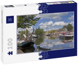Lais Puzzle - Meppel, Niederlande. Kanal und Boote. Dampferkai. Kanal der Schleusen. Drenthe - 100 Teile
