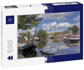 Lais Puzzle - Meppel, Niederlande. Kanal und Boote. Dampferkai. Kanal der Schleusen. Drenthe - 500 Teile