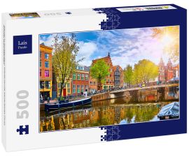 Lais Puzzle - Kanal in Amsterdam Niederlande beherbergt Fluss Amstel Wahrzeichen - 500 Teile