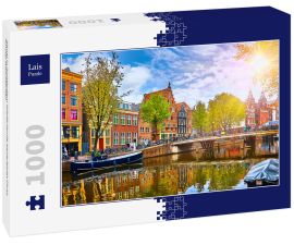 Lais Puzzle - Kanal in Amsterdam Niederlande beherbergt Fluss Amstel Wahrzeichen - 1.000 Teile