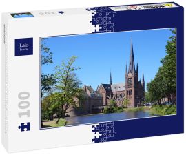 Lais Puzzle - Kirche und Schloss im Stadtzentrum von Woerden, Provinz Utrecht, Niederlande - 100 Teile