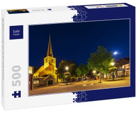 Lais Puzzle - Dorfplatz in Zoeterwoude-dorp während der Abenddämmerung. Eine kleine Stadt in den Niederlanden - 500 Teile