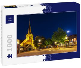 Lais Puzzle - Dorfplatz in Zoeterwoude-dorp während der Abenddämmerung. Eine kleine Stadt in den Niederlanden - 1.000 Teile