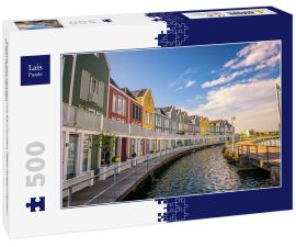 Lais Puzzle - Skyline von Houten mit berühmten Regenbogenhäusern in den Niederlanden - 500 Teile